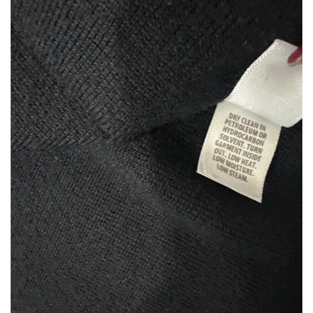 St. John Collection Wool Blend Knit Jacket Blazer Black Blue Trim 8 Open Front - Picture 8 of 9
